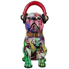Ocala Polyresin Mops Street Art Sculpture In Multicolour - UK