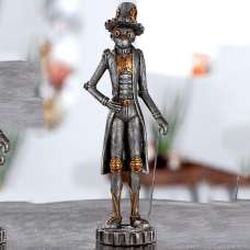 Ocala Polyresin Steampunk Monkey Sculpture In Silver - UK
