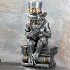 Ocala Polyresin Steampunk Ridding Sculpture In Silver - UK