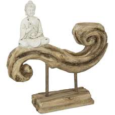 Ocala Polyresin Tealighth Buddha Sculpture In White - UK