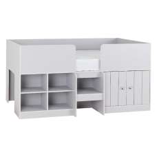 Ocala Wooden Low Sleeper Children Bed With 2 Doors In Dove Grey - UK