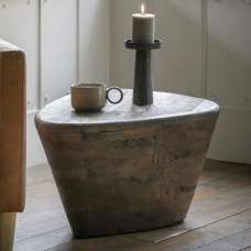 Ocean Wooden Side Table In Dark Brown - UK