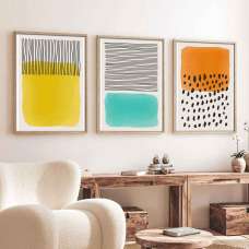 Oceanica Wooden 30x40cm Elements Art Frame Set of 3 in Multicolour - UK