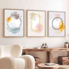 Oceanica Wooden 30x40cm Equilibrium Wall Art Frame Set of 3 in Multicolour - UK