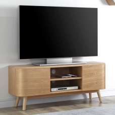 Ocotlan Wooden TV Stand With 2 Doors In Oak - UK