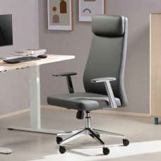 Odenton Faux Leather High-backed Executive Home And Office Chair - Grey - UK