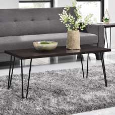 Ojai Wooden Coffee Table In With Black Legs In Espresso - UK