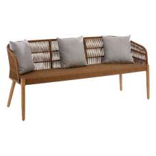 Okala Woven Latte Cotton Rope 3 Seater Sofa In Natural - UK