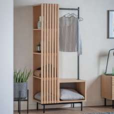Okonma Wooden Open Wardrobe With Metal Legs In Oak - UK