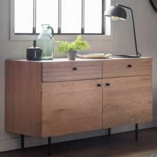 Okonma Wooden Sideboard With Metal Legs In Oak - UK