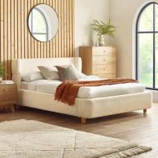 Okotoks Fabric Double Bed - Beige - UK