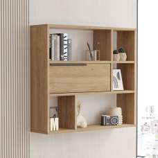 Olara Wooden Wall Hung Shelving Unit in Walnut - UK