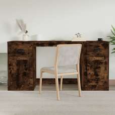 Oliver Computer Desk With 2 Doors 2 Drawers In Smoked Oak - UK
