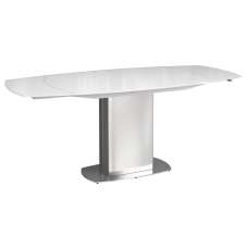Oliver Glass Extending Dining Table With Steel Base In White - UK