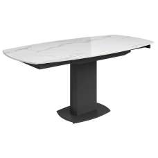 Oliver Sintered Ceramic Extending Dining Table In Gloss White - UK