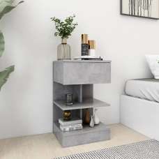 Oluina Wooden Bedside Cabinet With 1 Drawer In Concrete Effect - UK