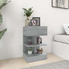 Oluina Wooden Bedside Cabinet With 1 Drawer In Grey Sonoma Oak - UK