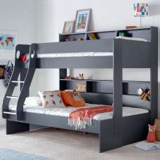 Olympia Wooden Triple Sleeper Bunk Bed In Grey - UK