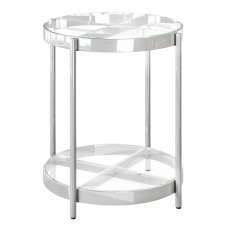 Omaha Clear Glass Side Table With Stainless Steel Frame - UK