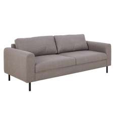 Onalaska Fabric 3 Seater Sofa In Light Grey Brown - UK