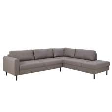 Onalaska Fabric Corner Sofa In Light Grey Brown - UK