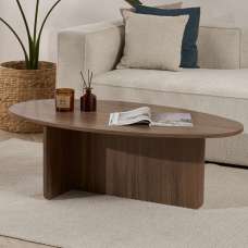 Onara Oval Wooden Coffee Table in Walnut - UK