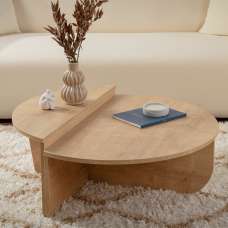Onelio Oval Wooden Nest Of 2 Coffee Table in Honey Oak - UK