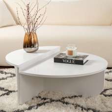 Onelio Oval Wooden Nest Of 2 Coffee Table in White - UK
