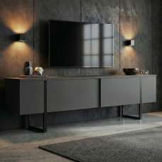 Nordic Wooden TV Stand with Metal Legs in Anthracite and Black - UK