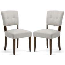 Ontario Beige Fabric Dining Chairs In Pair - UK