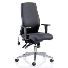 Onyx Ergo Fabric Posture Office Chair In Black With Arms - UK