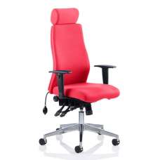 Onyx Headrest Office Chair In Bergamot Cherry With Arms - UK