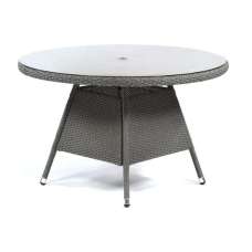 Onyx Rattan Small Round Dining Table With Glass Top In Dark Grey - UK