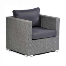 Onyx Rattan Outdoor 1 Seater Sofa In Grey - UK