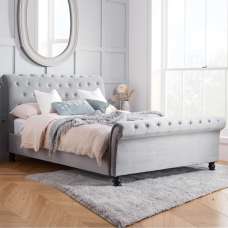 Opulent Fabric Super King Size Bed In Grey - UK