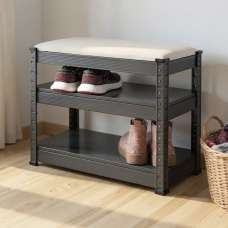 Oraibi Metal Shoe Rack In Anthracite And Grey - UK