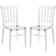Oregon Clear Transparent Polycarbonate Side Chairs In Pair - UK
