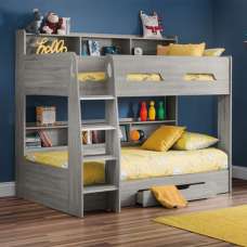 Oihane Wooden Bunk Bed In Grey Oak - UK
