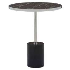 Orizone Black Marble End Table With Silver Steel Frame - UK