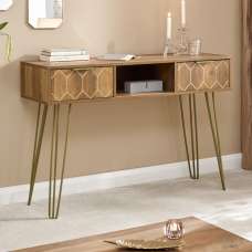 Ormskirk Wooden Console Table With 2 Drawers In Oak - UK