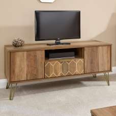 Ormskirk Wooden TV Stand With 2 Doors 1 Drawer In Oak - UK