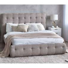Orono Fabric King Size Bed In Light Taupe - UK