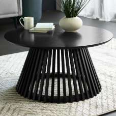 Orono Wooden Round Coffee Table - Black - UK