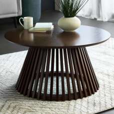 Orono Wooden Round Coffee Table - Dark Brown - UK