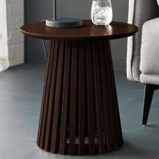 Orono Wooden Round Lamp Table - Dark Brown - UK