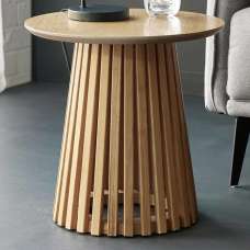 Orono Wooden Round Lamp Table - Light Brown - UK
