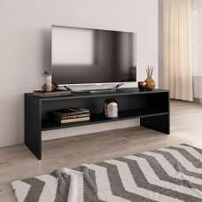 Orya Wooden TV Stand With Undershelf In Black - UK