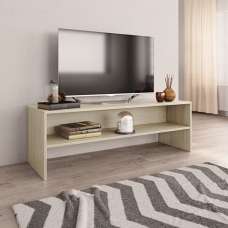 Orya Wooden TV Stand With Undershelf In Sonoma Oak - UK