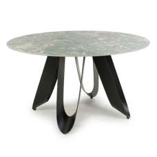 Oshawa Marble Effect Round Dining Table In Green - UK