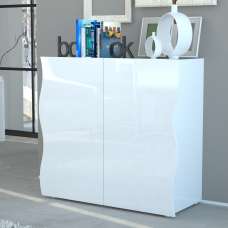 Ice High Gloss Sideboard With 2 Doors In White - UK